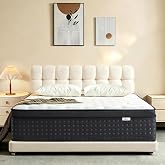 Kelnavi 12 Inch Queen Mattress, Hybrid Queen Size Mattress in a Box Medium | Memory Foam for Cool Night Sleep, Individual Pocket Springs, Pressure Relief, Motion Isolation, Reinforce Edge Support