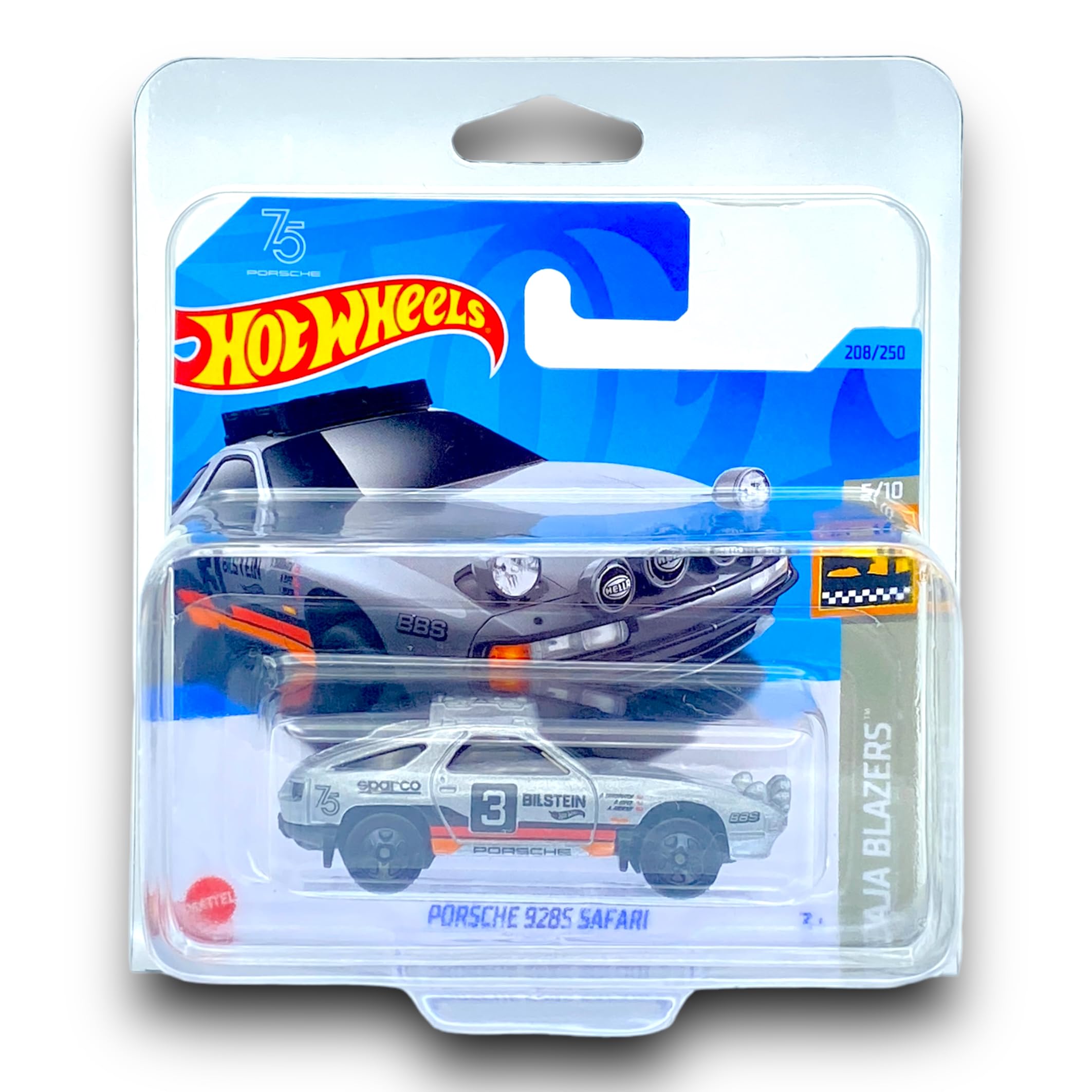 Hot Wheels Porsche 928S Safari (Silver) 5/10 Baja Blazers - 2023-208/250 (Short Card) - COMES IN A KLAS CAR KEEPER PROTECTIVE COLLECTORS CASE - HKG46