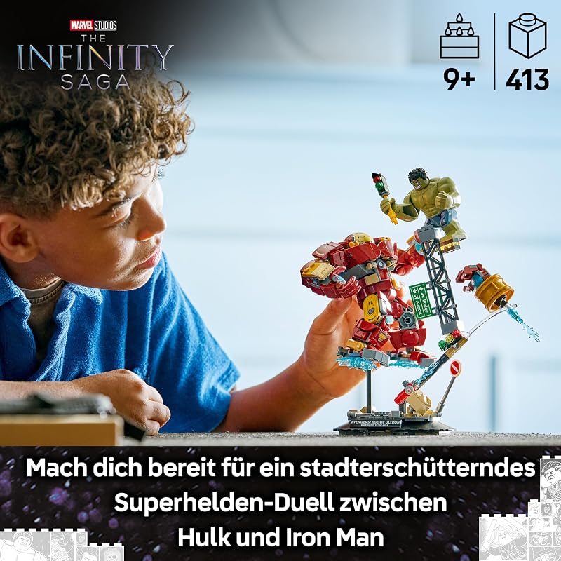 | Marvel Duell der Giganten: Hulkbuster vs. Hulk - Superhelden Spielzeug mit Actionfigur und 2 Minifiguren, darunter Iron Man - Avengers Geschenk für Jungen ab 9 Jahren, Mädchen und Fans - 76343 — Foto 2 von 8
