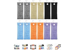 MYBMHTNB Charcoal Air Purifying Bags 12 Pack×100g Bamboo Charcoal Bags Odor Absorber, for Car Air Fresheners, Odor Eliminator for Home，Shoe Deodorizer - Colorful-Activated Charcoal Odor Absorbers