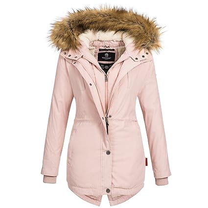 Marikoo Damen Winter Jacke Mantel Winterjacke Parka Wintermantel warm gefüttert Doublezipper Akira97 XS-XXL 6-Farben