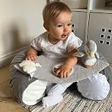 Nuby Penguin Sit-Me-Up Baby Seat Inflatable Play Seat with Tray - Grey view 4
