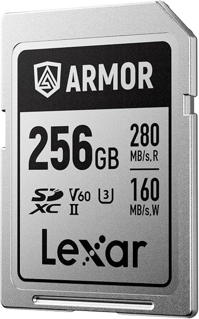 Lexar Armor Silver Pro SD Card 256GB UHS-II C10 U3 V60 280MB/s