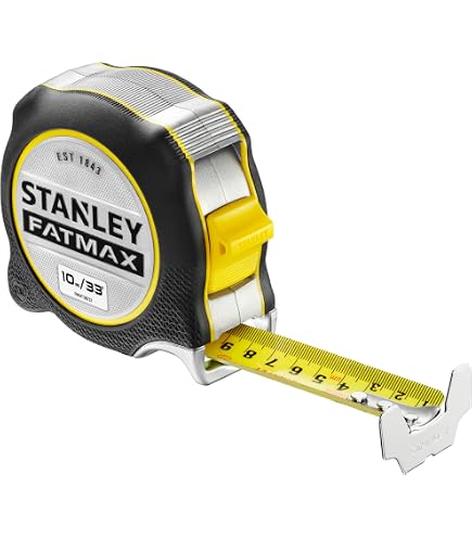 Stanley STA533896 FatMax Tape Rule 10m / 33ft, Silver - Masking