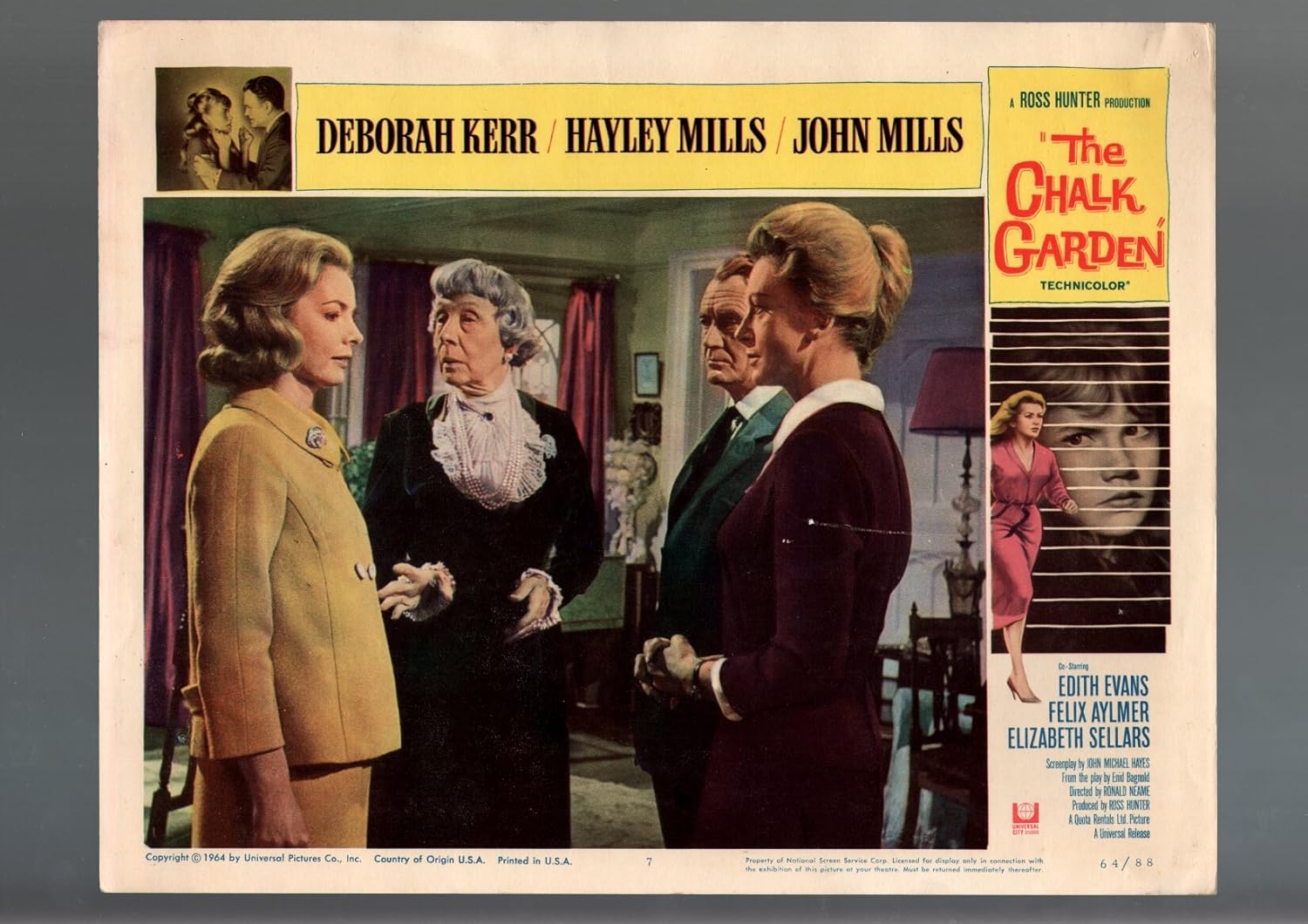 Amazon.com: MOVIE POSTER: THE CHALK GARDEN-1964-LOBBY  CARD-DRAMA-MILLS-KERR-SELLARS-EVANS-good/vg G/VG: Entertainment Collectibles