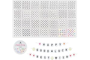 Dowsabel 1400 Pcs Letter Beads, 4x7mm Round Alphabet Beads for Bracelets in 28 Grid Box for Jewelry Making Friendship Bracelet Kit with 1 Roll Crystal String, Gift for Girls Ages 6-13