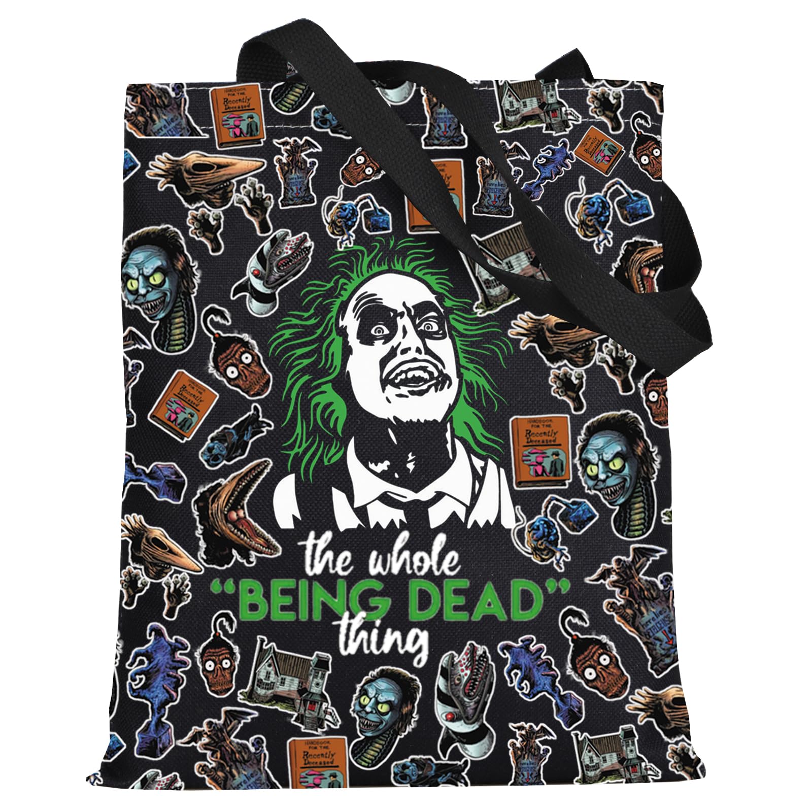 LEVLO Ghost & Lydia Deetz Cosmetic Bag Adam And Barbara Fans Gift The Whole Being Dead Thing Juice Lydia Zipper Pouch Bag Charles & Delia Fans Merchandise, Being Dead BT, Make Up Bag