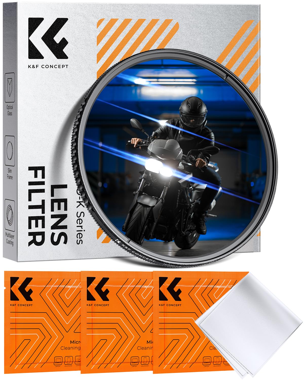 K&F CONCEPT 77MM Blue Streak Filter, Anamorphic Lens Effect Filter, Ultra Slim Optic Glass Multi Coated, for Camera DSLR Cinematice Video (Nano-K Series)