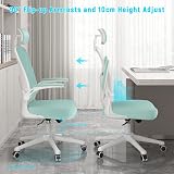 nasPaluro Office Desk Chair Green Ergonomic High Back with Adjustable Headrest view 4