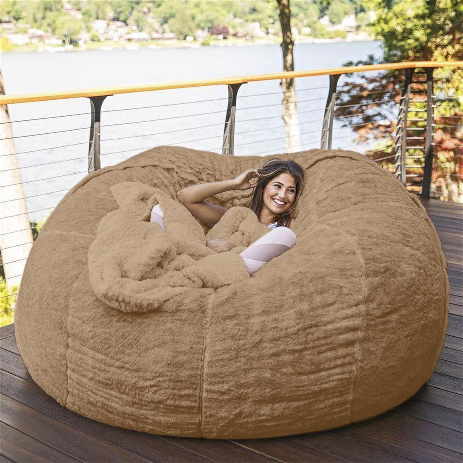 Giant Fur Bean Bag Chair Cover for Kids