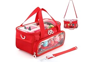 MIOGREN Carrying Case Fit Toniebox Starter Set,Portable Travel Carrying Bag for Tonies Audio Player,Tonies Figures Characters,with Shoulder Strap & Handle(Red)