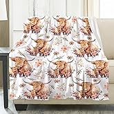 Highland Cow Blanket Gifts Super Soft Lightweight Flannel Cow Print Blankets Throw for Kids, Adult, Suitable for Couch, Sofa, Bed, Camping, Travel All Seasons 40"x50" for Kid