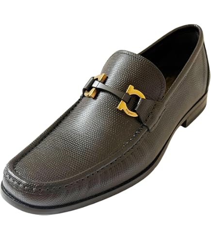 Amazon.com | Ferragamo Gancini Brown Hickory Calf Matte  display picture 1