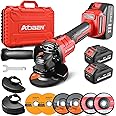 AOBEN Cordless Angle Grinder 4-1/2 inch, 21V Battery Grinder Tool, Power Electric Grinders, Brushless Motor, 2x4.0Ah Battery & Fast Charger, for Cutting, Griding, Polishing