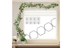 FHWTY 24 Pcs Chain Trellis for Climbing Plants, 120 Inch Long Metal Plant Trellis Indoor Outdoor, Garden Wall Vine Support Trellis, Plant Accessories for Ivy, Peonies, Hexagonal Design Black