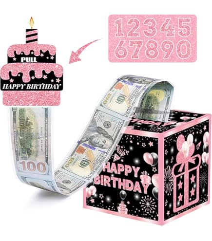 DTESL Caja de dinero para regalo en efectivo, caja de regalo para dinero en efectivo, caja de dinero para regalo en efectivo, colorido soporte para dinero en efectivo con tarjeta extraíble