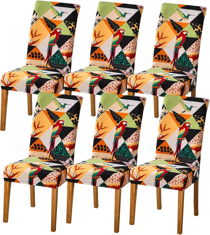 HZDHCLH Chair Covers Slipcovers 6 PCS Stretch Removable Washable Short Dining
