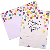 GSM Brands Thank You Cards for Kids - 20 Cards with Envelopes