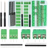 QSYZAIL 85 Pcs Screw Terminal Block Kit 2.54 mm 5.08 mm Pitch for PCB Perf Board Breadboard Circuit Connector