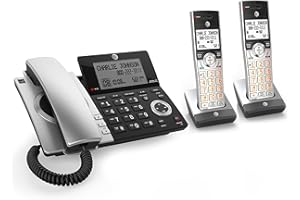 AT&T CL84207 Dect_6.0 2 Handset Landline Telephone, Black/Silver