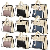 9 Pack Dust Bags for Handbags,Clear Purse Storage,Handbag Dust Bags,Purse Protector Storage Bag,Transparent Purse Storage Organizer for Closet,Dust Cover Bags for Handbag Storage with Zipper Handles