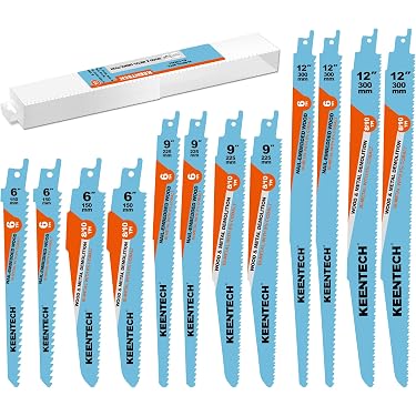 The Lord Of The Tools 4-Pack S1122C Reciprocating Saw Blades – Stainless Steel, 8.86" Length, For Bone, Wood & Metal Cutting