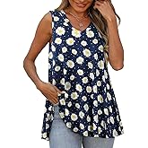 BELAROI Sleeveless Plus Size Tank Tops for Women Summer Tunic Shirts Casual V Neck Loose Fit Outfits