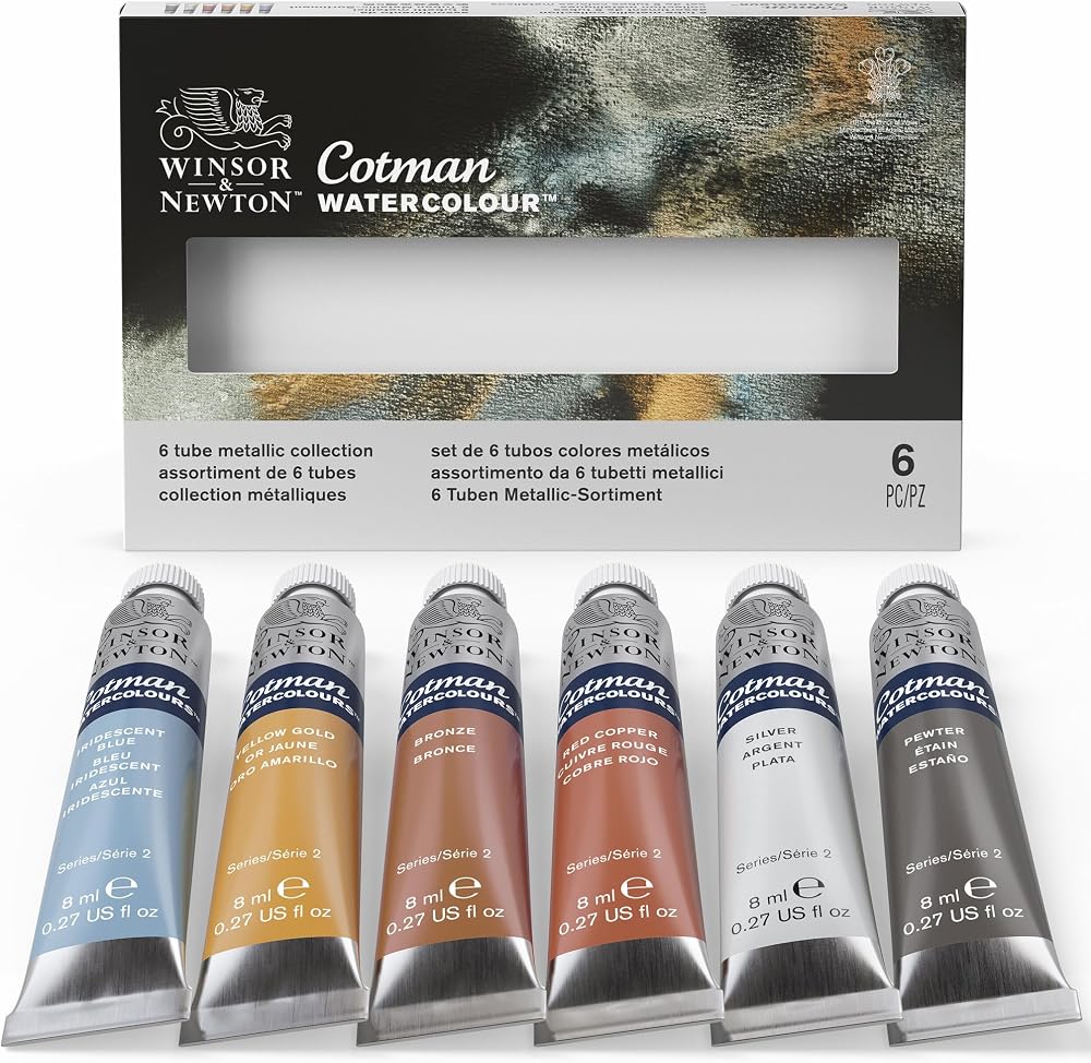 Winsor & Newton Cotman Metallic Watercolour Set 6 Tubes