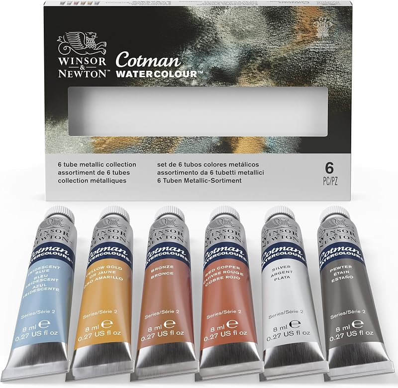 Winsor & Newton Cotman Metallic Watercolour Set 6 Tubes