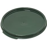 Carlisle FoodService Products Storplus Round Food Storage Container Lid with Stackable Design for Catering, Buffets, Restaurants, Polypropylene (Pp), 2 To 4 Quarts, Forest Green, (Pack of 12)