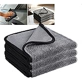 Twocow Microfiber Car Drying Towel, Shiny Bath Drying Towel Shower Cubicles Cloth for Water Removal Windows, Bathroom, Car