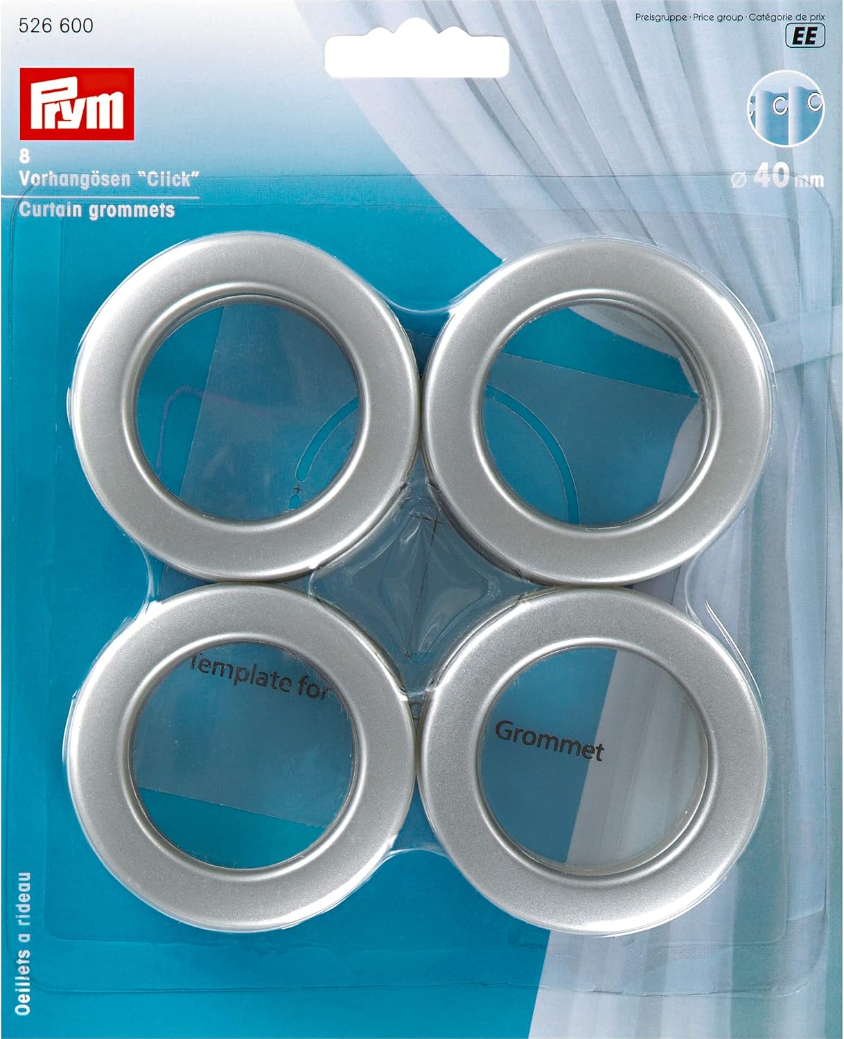 Amazon De Prym Vorhangosen Click 40mm 8 Stuck Silber Matt