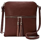 Solene Womens Lightweight Medium Crossbody Purse with Tassel, Perfect Size Crossbody Bags for Daily Use, travel