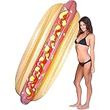 Coconut Float Pool Floats; Hot Dog Pool Raft, 7 Ft.