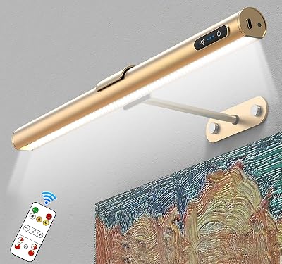 GOVSSING Picture Lights 4000mAh Battery Operated with Remote 3 Temp
