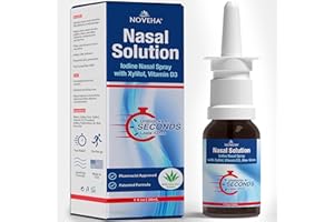 NOVEHA Iodine Nasal Spray - Nose Spray for Humans - Cleanses & Refreshes Nasal Passages - with Vitamin D3 & Aloe Vera - Natural Daily Nasal Cleanser - Made in USA - 30mL