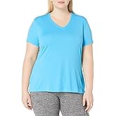 JUST MY SIZE womens Cool Dri V-neck Shirt, Process Blue, 5X US