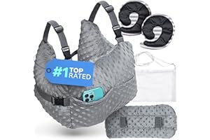 Zomaple Mastectomy Recovery Pillow + Strap, Seat Belt Cover & Shower Lanyard – Post-Op Essentials, Breast Augmentation/Reduction & Mastectomy Recovery Supplies – Washable Cover for Comfort & Support