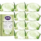 Duru Aloe Vera Glycerin Bar Soap - Vegan Transparent Cleansing Bar Moisturizing Sensitive Skin Wash for Women and Men Plant Based - 9 Pack