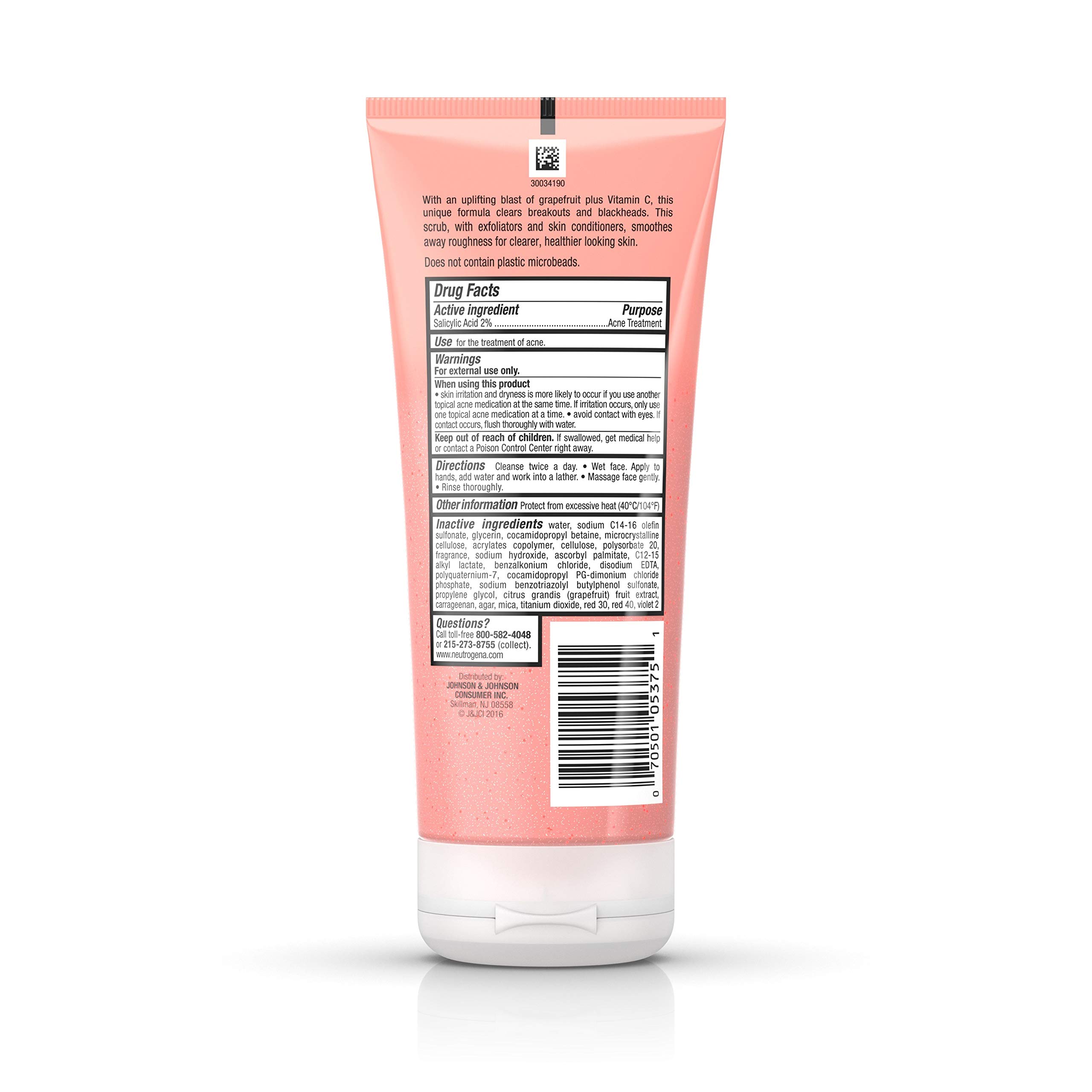 Neutrogena Oil Free Pink Grapefruit Acne Face Wash with Vitamin C