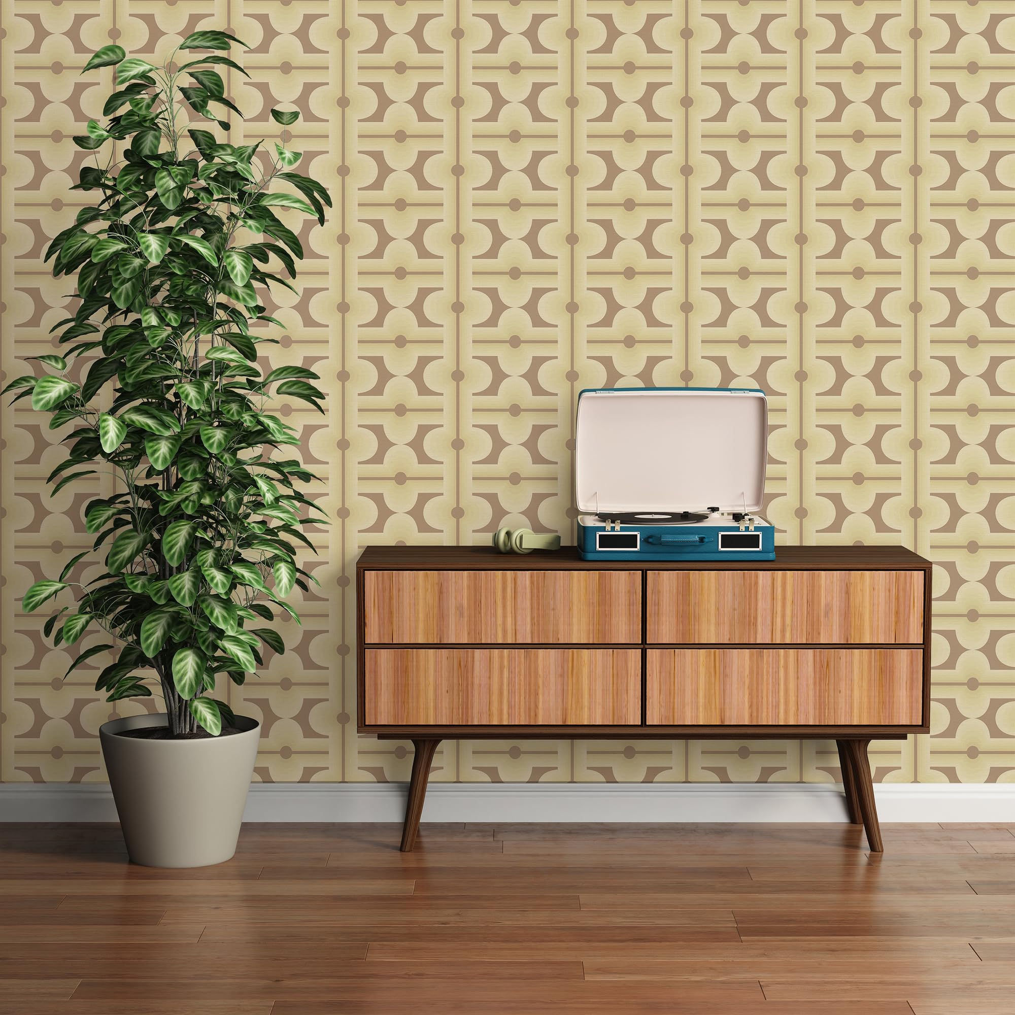 A.S. Création Retro 70's Panel Wallpaper Brown/Green Retro Chic 395333 8.50m x 0.53m Paste The Wall