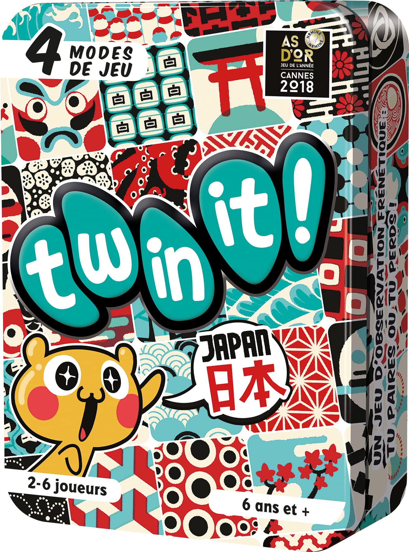 Asmodee - Twin IT Japan - Board Game and Atmosphere for Families and Children from 6 Years Old - Find the Pairs Quickly - Travel Size Gift Idea - Metal Box - 2 to 6 Players - 15 Min - French