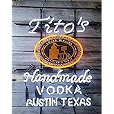 Handmade Real Glass Neon Tube Beer Tito's Vodka Handmade Vodka Neon Signs For Home Bar Man Cave Pub Store Restaurant Wall Decor Artwork Wedding Decor Neon Birthday Party Gifts 24 X 20 Inches