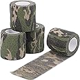 DROK 4/10 Roll Camo Tape Wrap, Camouflage Self-Adhesive Camo Stick Bandage for Outdoor Sports Climbing Camping, 2/3in x 14.76ft for Range Finder Camera Flashlight Bicycle