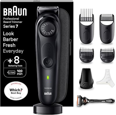 Braun Series 7 Beard Trimmer BT7440 40 Lengths 100 Min Runtime + Gillette Razor