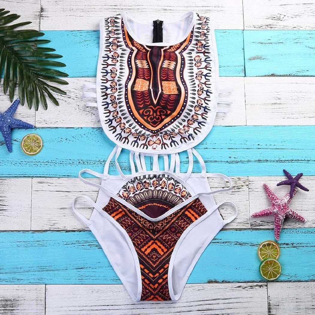 Rovinci Frauen Bademode African Print Bikini Set Bademode Push-Up gepolsterter BH Badeanzug