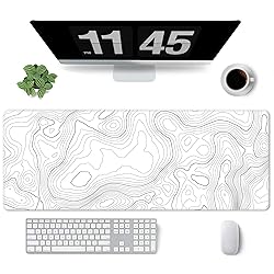 BZU Topographic Extended White Mouse Pad