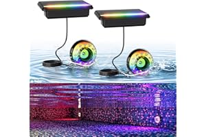 Bsgifts Solar Pool Lights, Submersible LED Pool Light with Remote, Underwater IP68 Waterproof, Dimmable 16 Colors Swimming Pool Lighting, 2 Pack