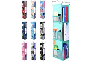 ABRA® 3 Shelf Hanging Locker Organizer for School, Work, Gym, Storage | Deep Shelves 6.5" x 9”| Eco-Friendly Fabric | Adjustable School Locker Shelf from 3 to 2 Shelves (Ocean Turquoise).5