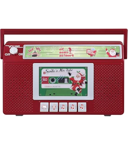 Mr. Christmas Caixa de música vintage North Pole Radio Holiday